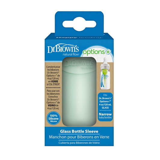 Dr. Brown’s Natural Flow® Options+™ Narrow Glass Bottle Silicone Sleeve, Mint, 4oz