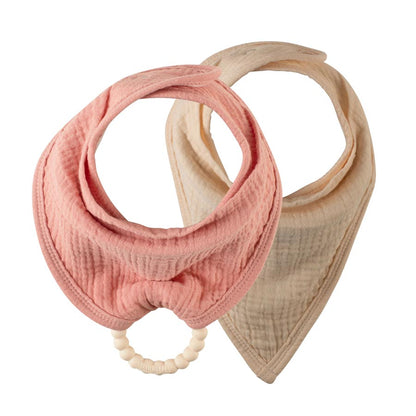 Dr. Brown’s® Muslin Bandana Bibs with Flexees™ Beaded Teether Ring