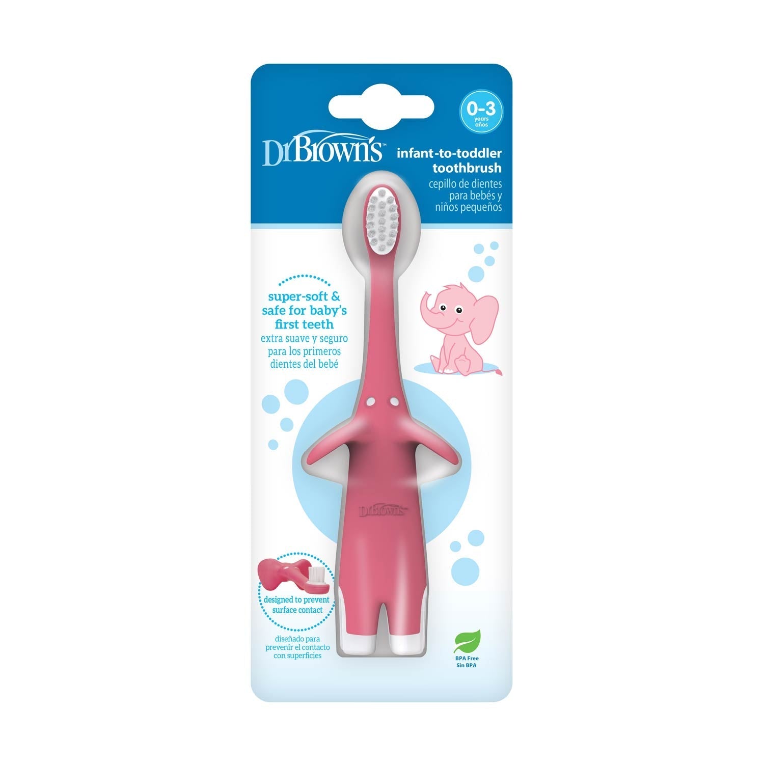Dr. Brown's Infant-to-Toddler Toothbrush, Elephant, 1-Pack