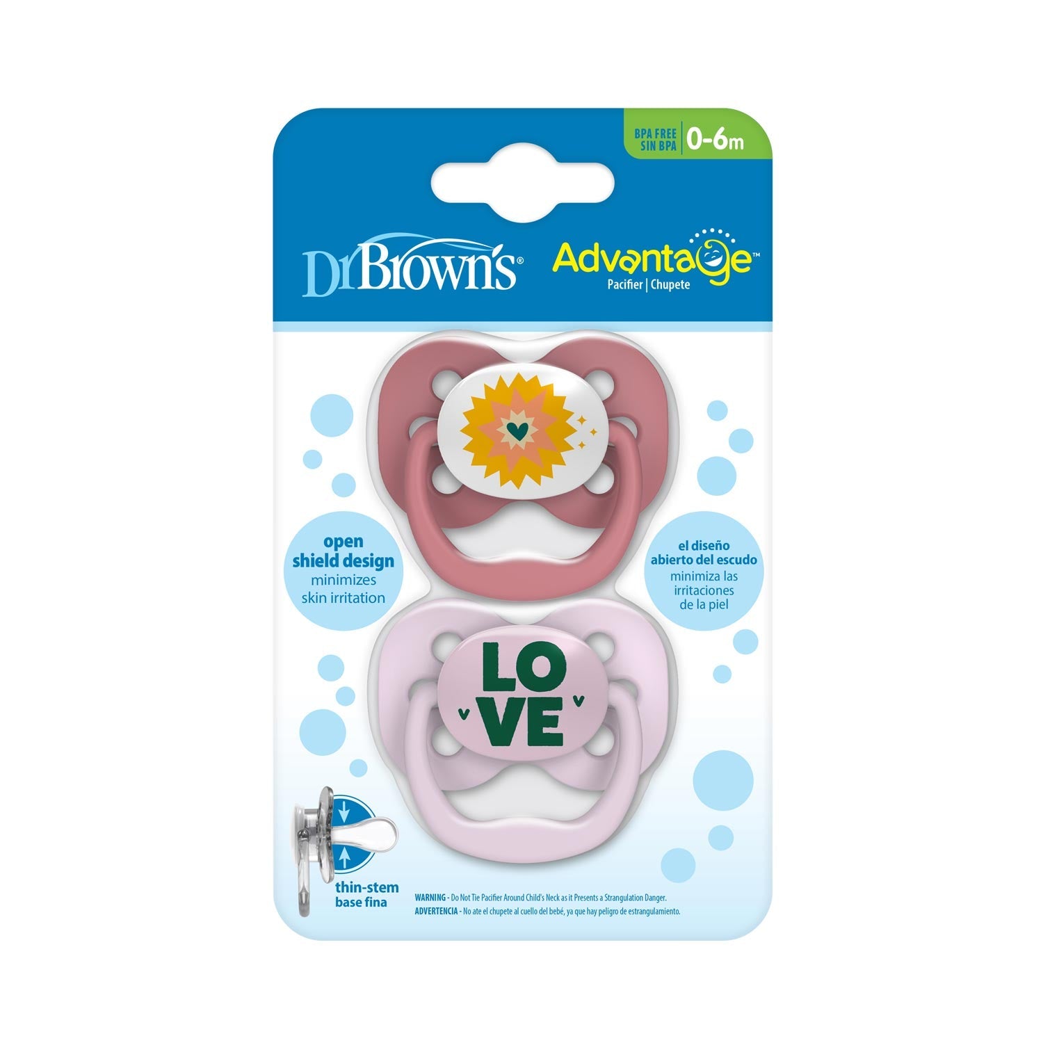 Dr. Brown’s™ Advantage™ Pacifiers, Ages 0-6 months, 2 count