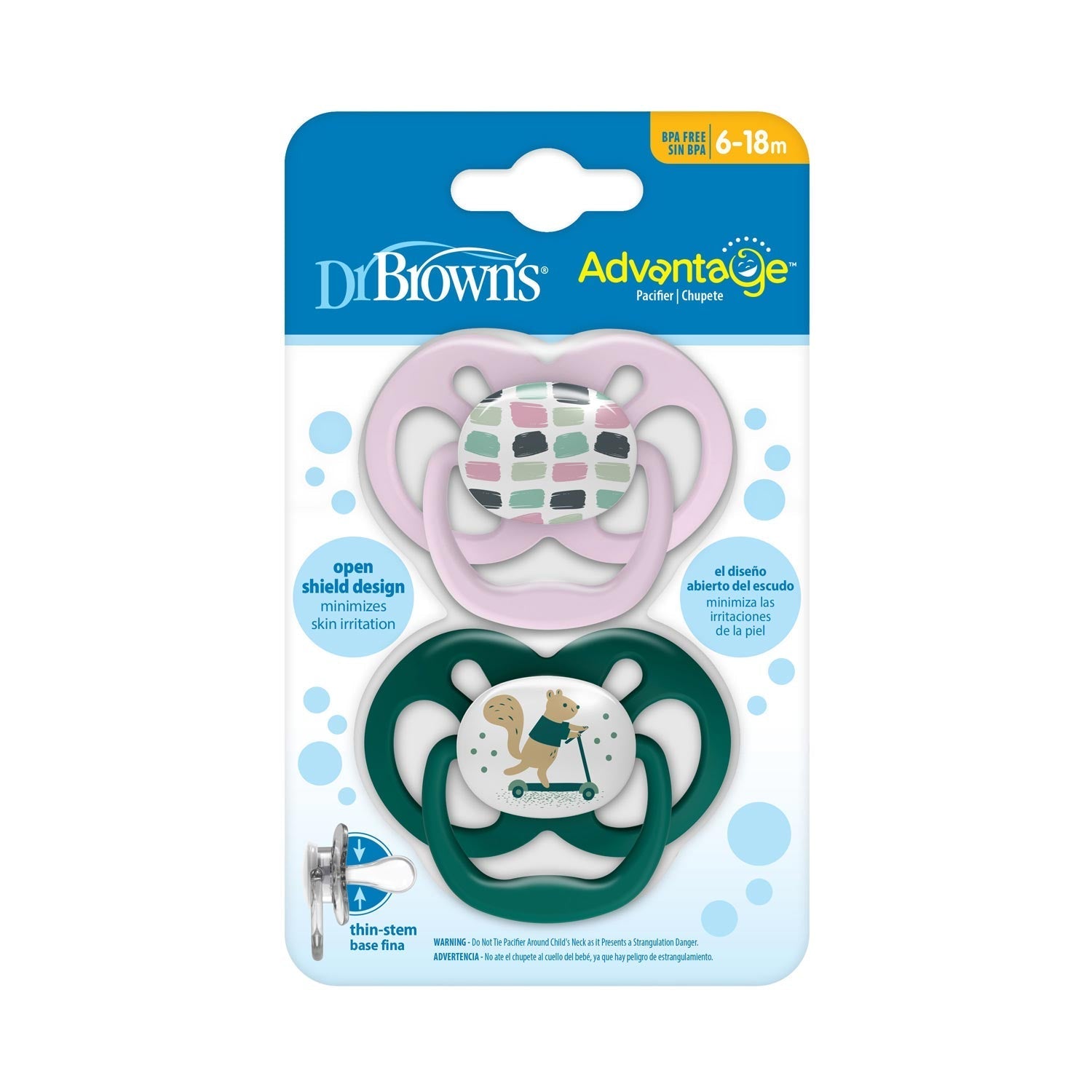Dr. Brown’s™ Advantage™ Pacifiers, Ages 6-18 months, 2 count