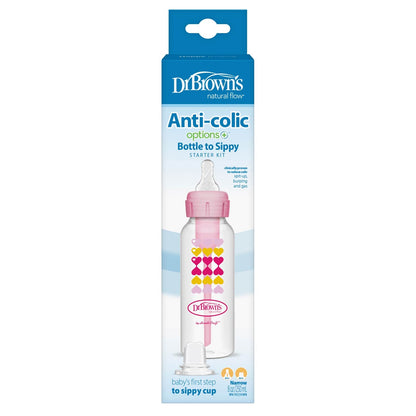 Dr. Brown's Natural Flow Anti-Colic Options+ Narrow Sippy Bottle Starter Kit