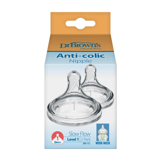 Dr. Brown's Natural Flow Wide-Neck Baby Bottle Silicone Nipple