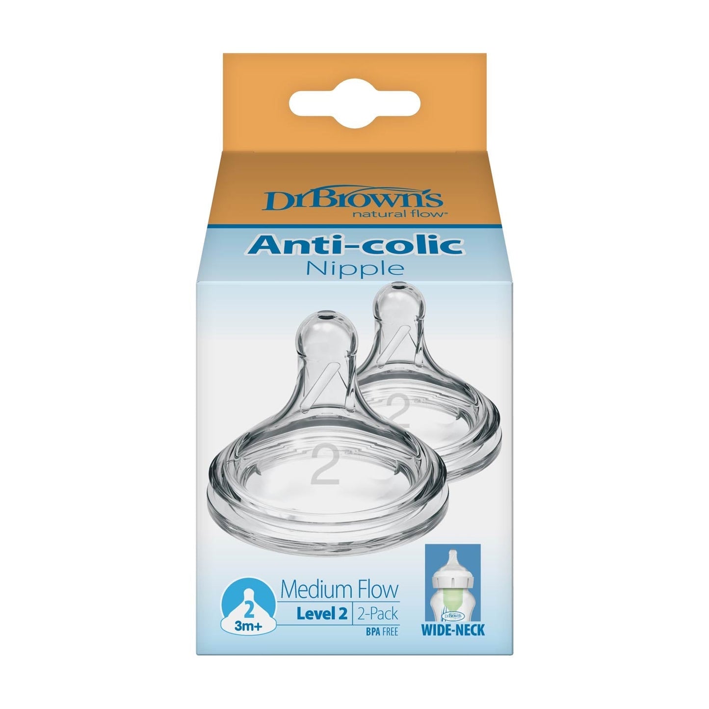Dr. Brown's Natural Flow Wide-Neck Baby Bottle Silicone Nipple
