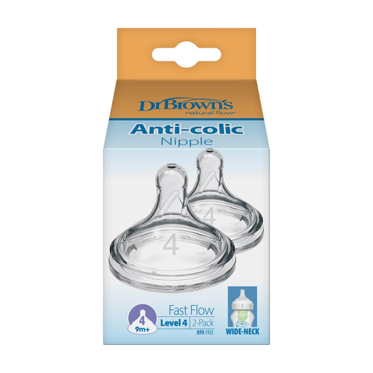 Dr. Brown's Natural Flow Wide-Neck Baby Bottle Silicone Nipple
