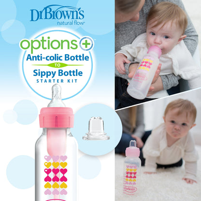 Dr. Brown's Natural Flow Anti-Colic Options+ Narrow Sippy Bottle Starter Kit