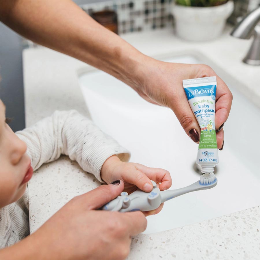 Dr. Brown's™ Fluoride-Free Baby Toothpaste [Mixed Fruit] 1.4oz/40g, 1-Pack