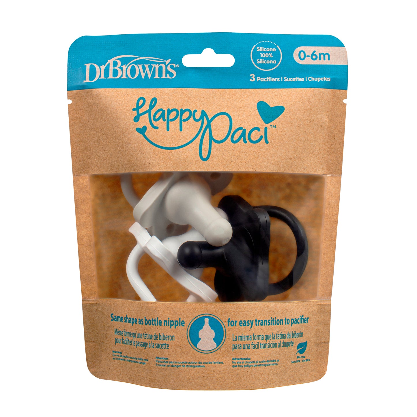 Dr. Brown’s® HappyPaci™ 100% Silicone One-Piece Pacifier
