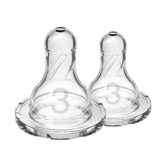 Dr. Brown's Natural Flow Narrow Baby Bottle Silicone Nipple, Level 3, 2-Pack