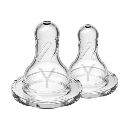 Dr. Brown's Natural Flow Narrow Baby Bottle Silicone Nipple, Level Y-Cut, 2-Pack